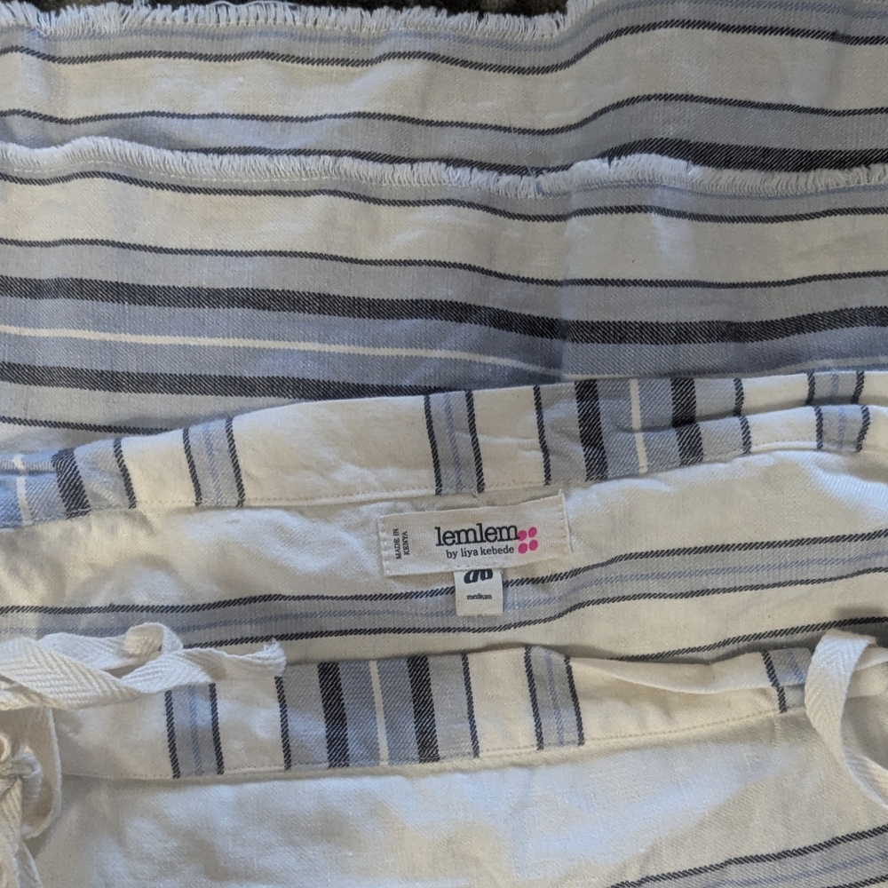 Lemlem Striped Off-Shoulder Crop Top excellent used cond. Medium Coastal beach - Picture 4 of 4